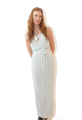 Athena Pleated Maxi Dress - Blue