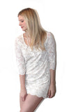 Champagne & Strawberry Lace Shift Dress