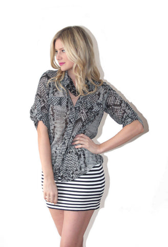 Central Park West Snakeskin Blouse